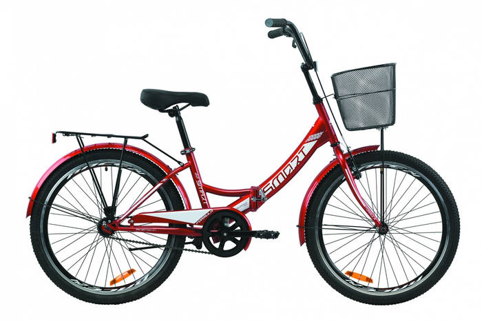 Складной велосипед 24" Formula SMART с корзиной 2020 (красный), цена ...