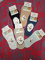 Детские носки-следы хлопковые с силиконовой вставкой однотонные "Фенна", стрейчевые. Размеры 28-32