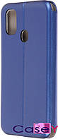 Чехол книжка Samsung M30s синий , чехол книжка samsung m30s синяя книга на магните с отделом для карты
