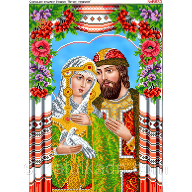 Схема для вишивки бісером Петро і Февронія