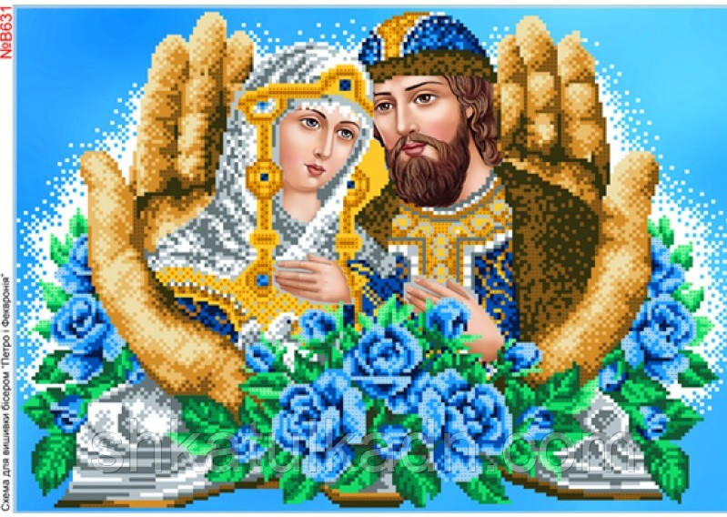 Схема для вишивки бісером Петро і Февронія