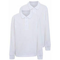 Сорочка-поло George з довгим рукавом, біла, для хлопчика 110-116