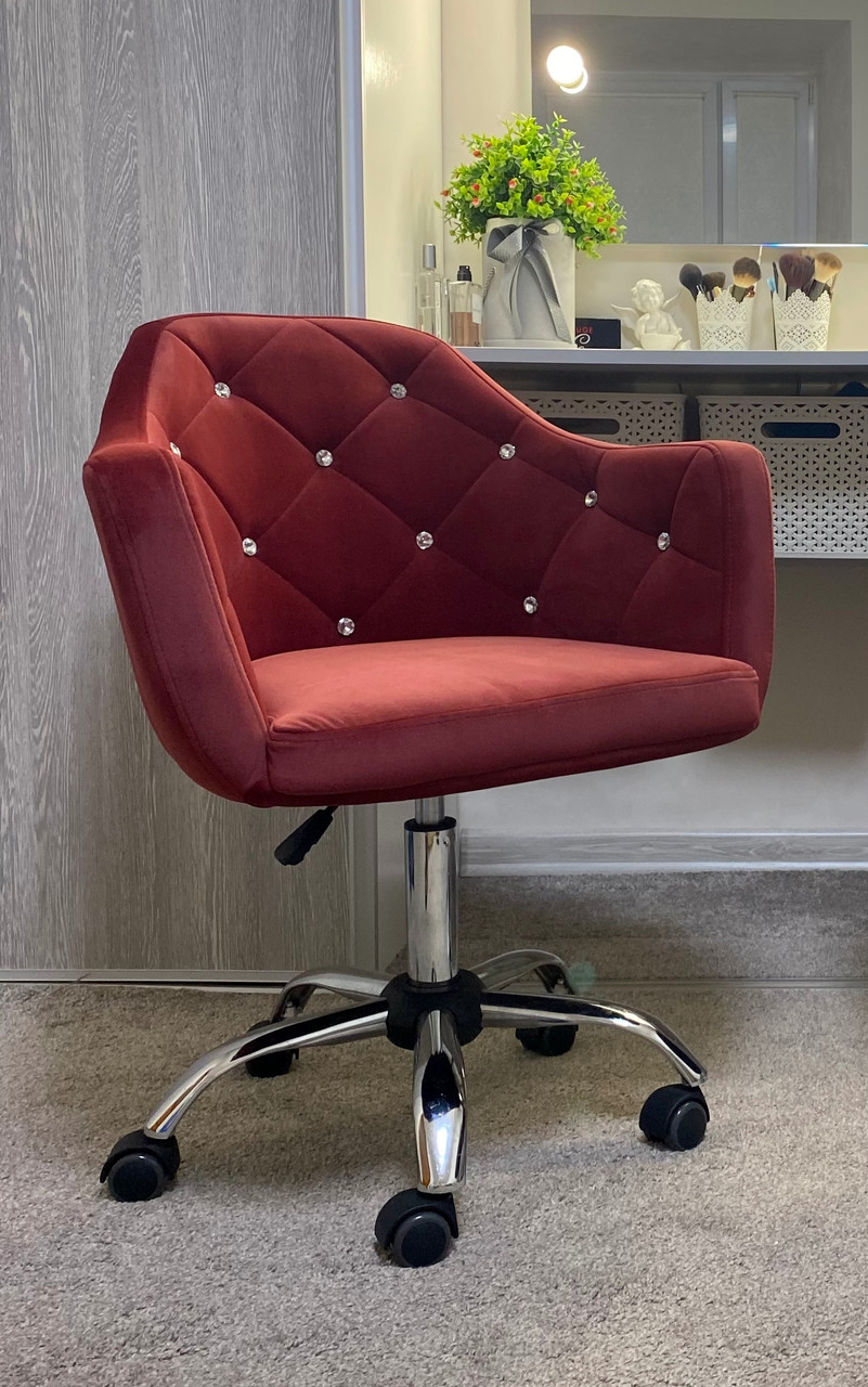 Перукарське крісло на пневматиці Hrove Form HR830K червоний велюр