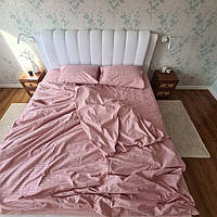 Полуторное постельное белье премиум сегмента розовое