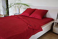 Двуспальное постельное белье премиум сегмента красный цвет