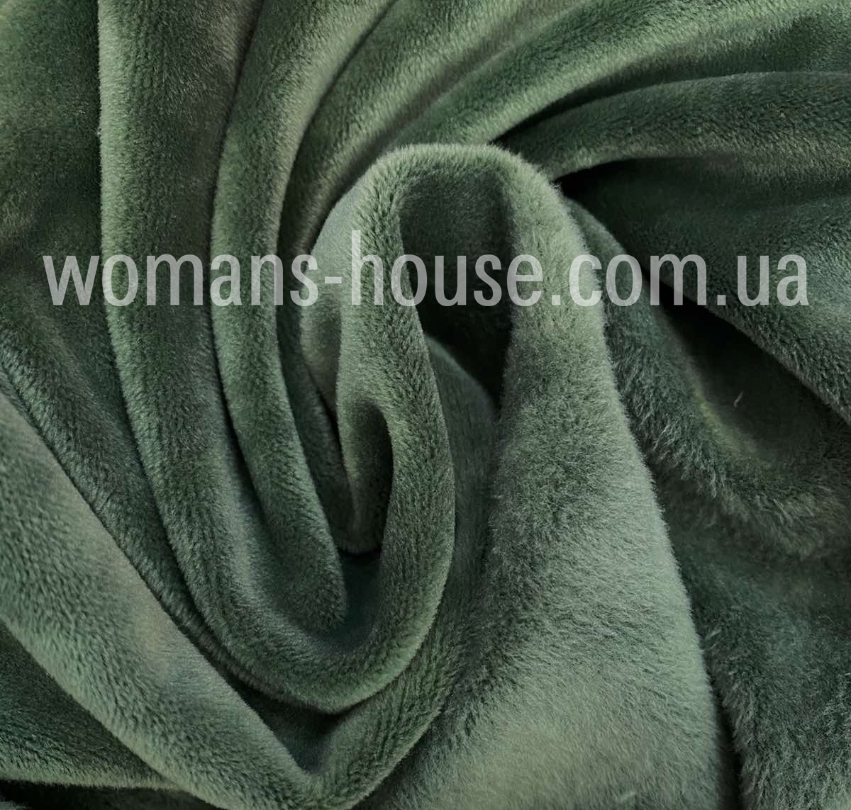 Тканина Велюр плюш стрейч спорт 180 см Оливковий, фото 1
