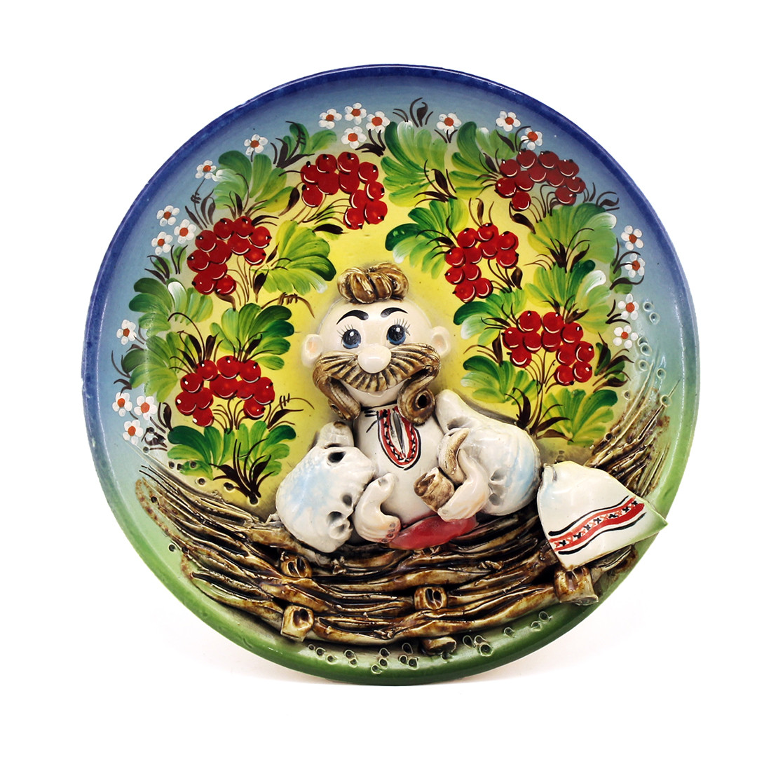 Декоративная настенная тарелка "Казак "23 см сувенир Украина - фото 1 - id-p1217012888