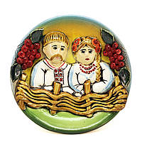 Декоративная настенная тарелка Украинская парочка он и она 15 см сувенир Украина