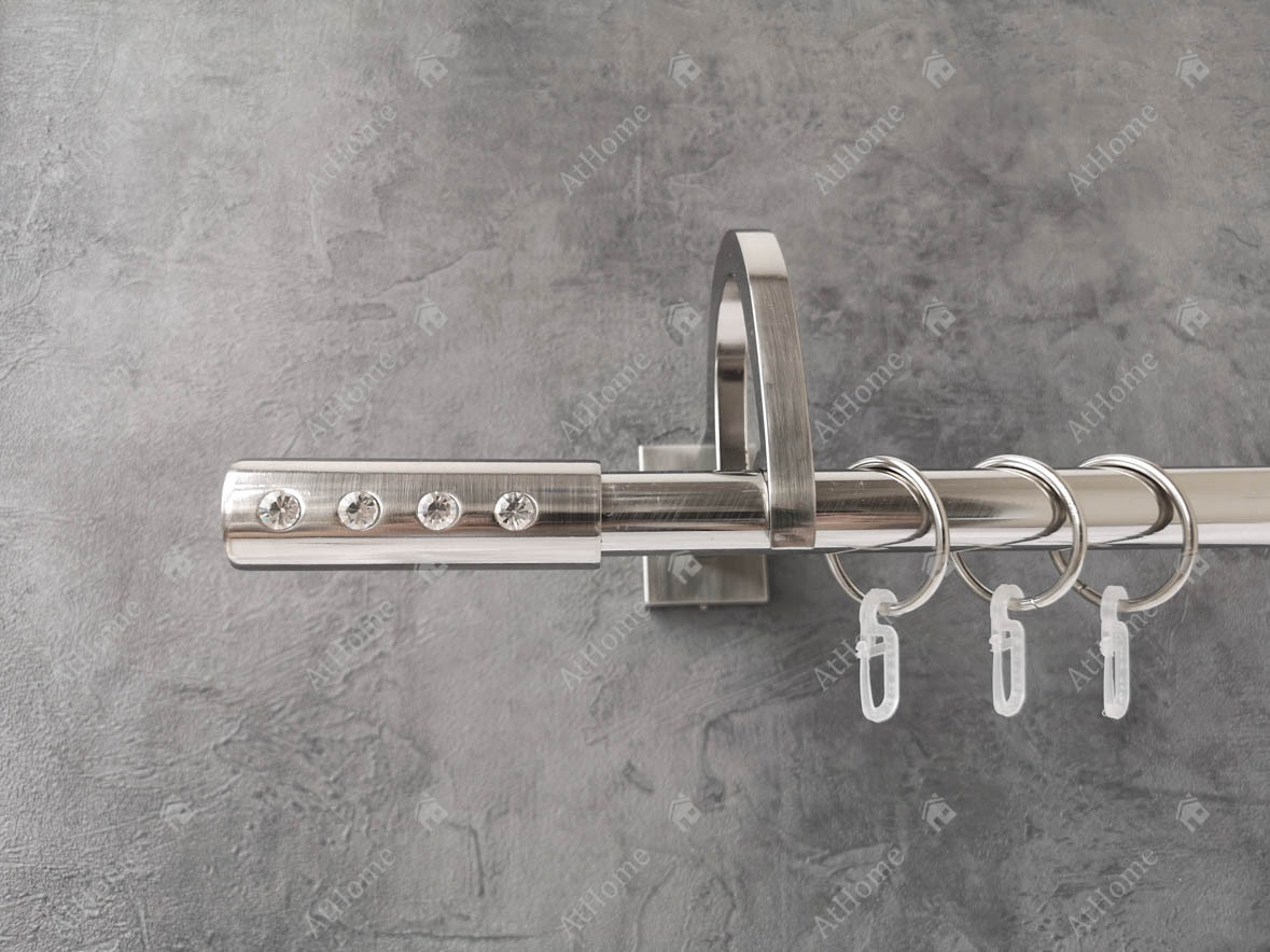 Карниз Quadrum Алюр 160 см одинарний Сталь гак 19 мм гладка (кільця з гачками), фото 1