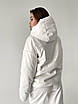 Модна біла куртка оверсайз з екошкіри весняна, фото 6