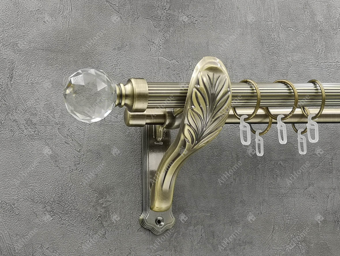 Карниз Quadrum Люмієра 160 см подвійний Антик ретро 25/19 мм рифлена (кільця з гачками), фото 1