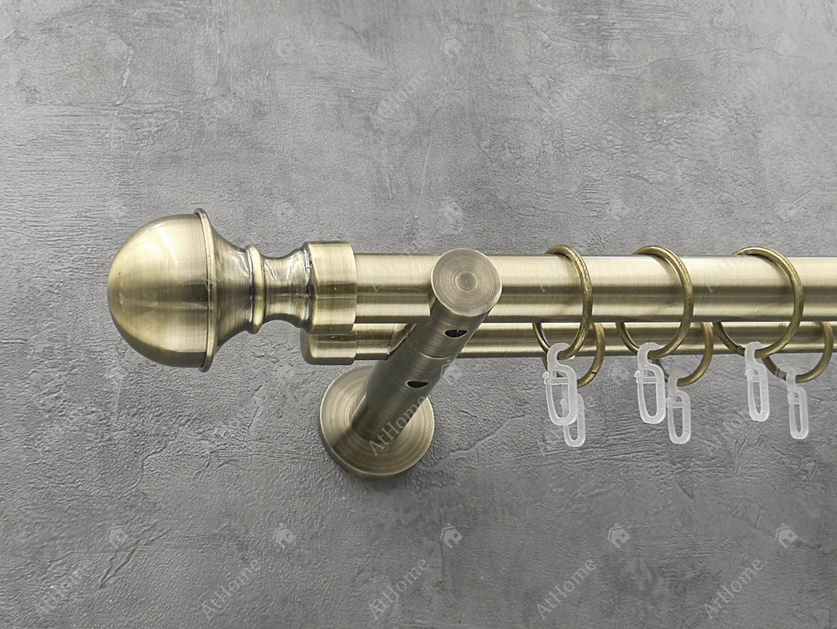 Карниз Quadrum Бостон 300 см подвійний Антик універсальний 25/19 мм гладка (кільця з гачками), фото 1