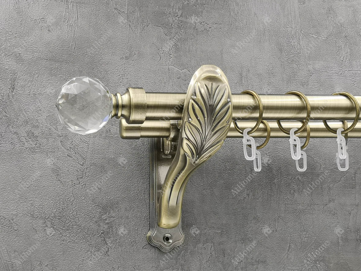 Карниз Quadrum Люмієра 160 см подвійний Антик ретро 25/19 мм гладка (кільця з гачками), фото 1