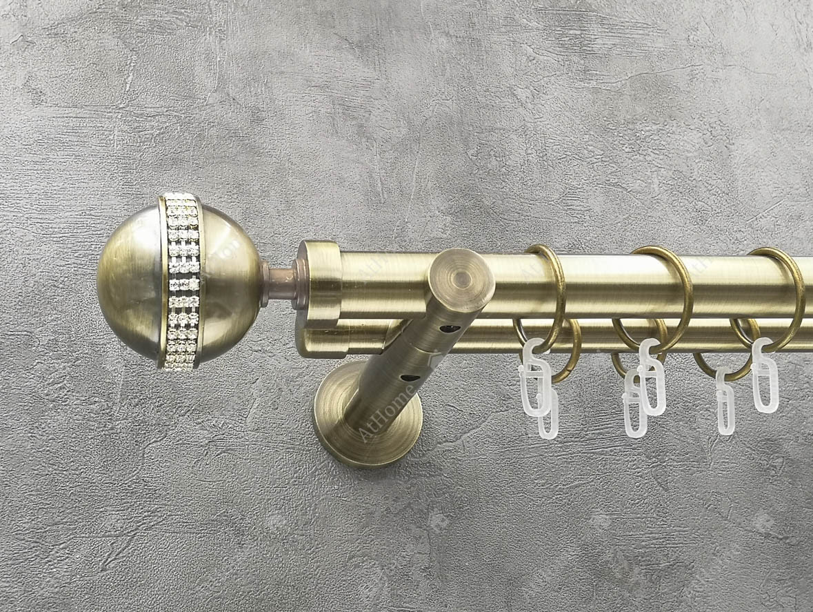 Карниз Quadrum Авея 300 см подвійний Антик універсальний 25/19 мм гладка (кільця з гачками), фото 1