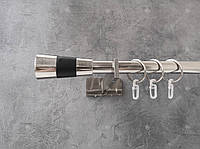 Карниз Quadrum Валео 160 см одинарный Сталь Slim 19 мм гладкая (кольца с крючками)