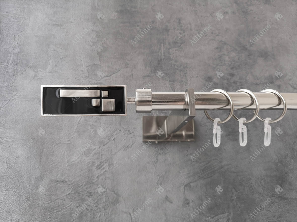 Карниз Quadrum Терра/1 160 см одинарний Сталь Slim 19 мм гладка (кільця з гачками), фото 1