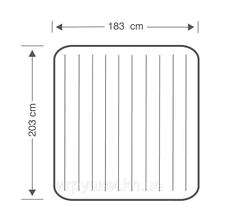 Хіт продаж! Матрац надувний двомісний Intex 64755, 183х203х25см + ручний насос + 2 подушки, фото 3
