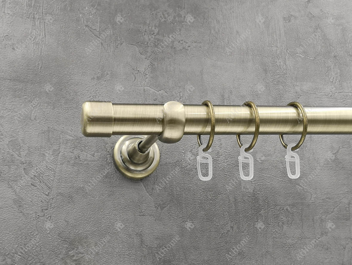 Карниз Quadrum Заглушка 400 см одинарний Антик відкритий 25 мм гладка (кільця з гачками), фото 1