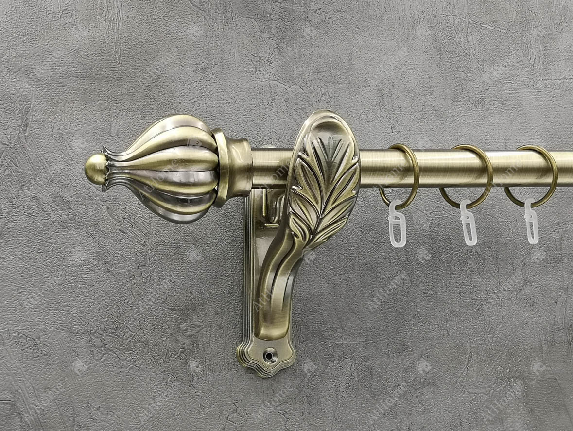 Карниз Quadrum Таджа 400 см одинарний Антик ретро 25 мм гладка (кільця з гачками), фото 1