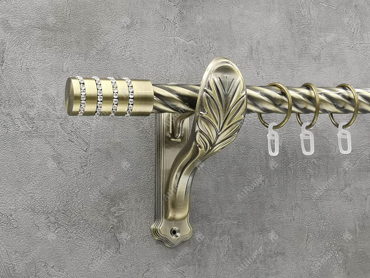 Карниз Quadrum Барамела 200 см одинарний Антик ретро 25 мм кручена (кільця з гачками), фото 1