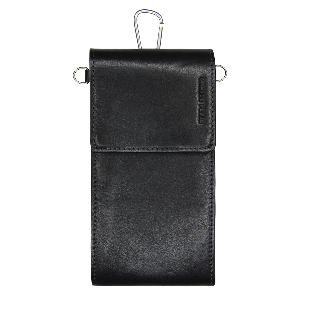 Жіноча міні сумка для телефону та гаманця чорного кольору з натуральної шкіри на плече від Grande Pelle
