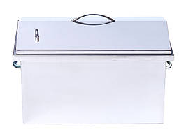 Коптильня горячего копчения из нержавеющей стали большая 50х30х45 см крышка "Домик" с гидрозатвором