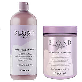 Набір для відтінків блонд Inebrya Blondesse Blonde miracle shampoo 1000/1000 мл.