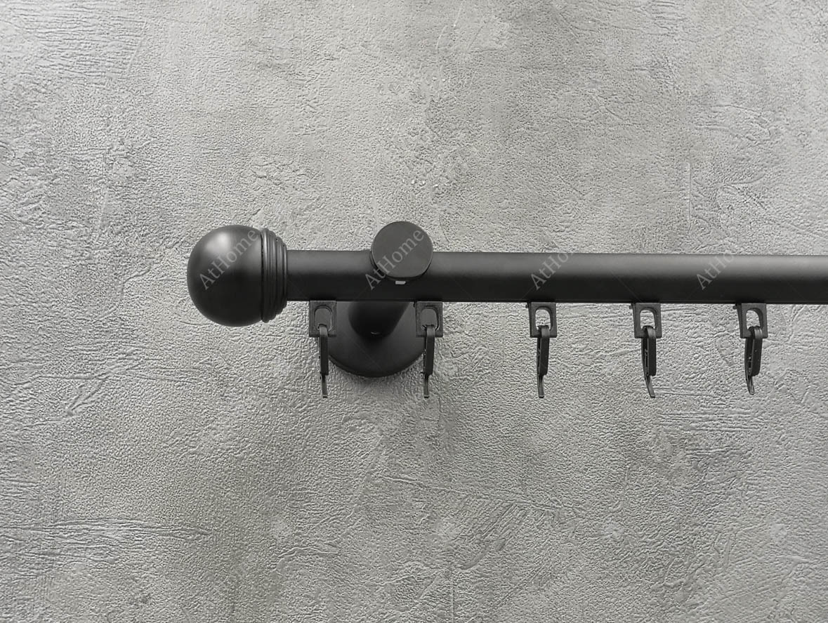 Карниз Quadrum Тоді Макс 200 см одинарний чорний матовий універсальний 19 мм імпресійна, фото 1