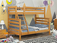 Ліжко Двоярусне дитяче дерев'яне Трансформер Соня без ящиків, 120х190, Вільха світла