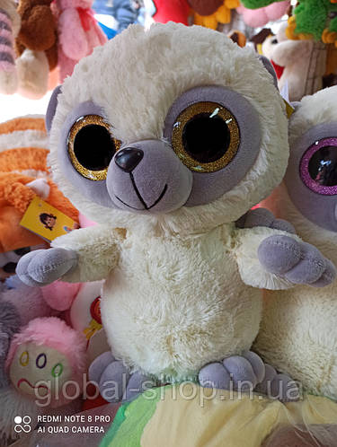 Купить Мягкая игрушка большая Лемур Юху с большими глазами 3 цвета,30 ...