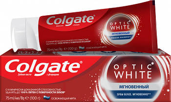 Зубна паста "Миттєвий" Colgate Optic White 75 мл