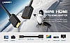 Кабель Ugreen Mini HDMI штекер to HDMI 2.0 роз'єм 4K 60Hz 22CM Black (20137), фото 9