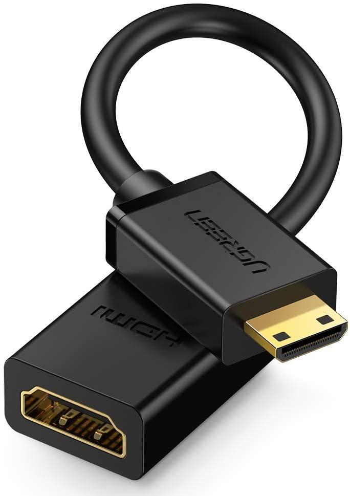 Кабель Ugreen Mini HDMI штекер to HDMI 2.0 роз'єм 4K 60Hz 22CM Black (20137)