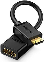 Кабель Ugreen Mini HDMI штекер to HDMI 2.0 роз'єм 4K 60Hz 22CM Black (20137)