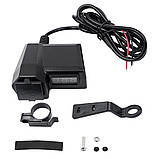 USB Мото зарядка на руль 3.1А з вольтметром і вимикачем універсальна, фото 6