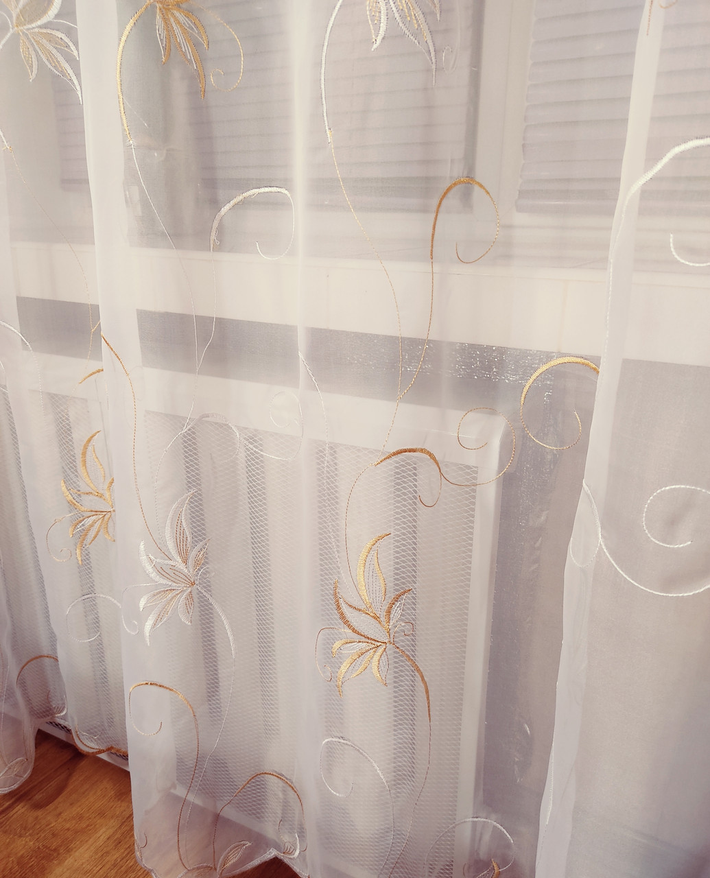 Красива тюль "Золотої квітки" на шифоновій основі