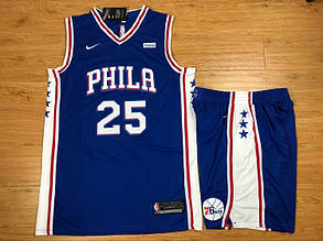 Синя баскетбольна форма Сіммонс Simmons No25кома Philadelphia 76ers