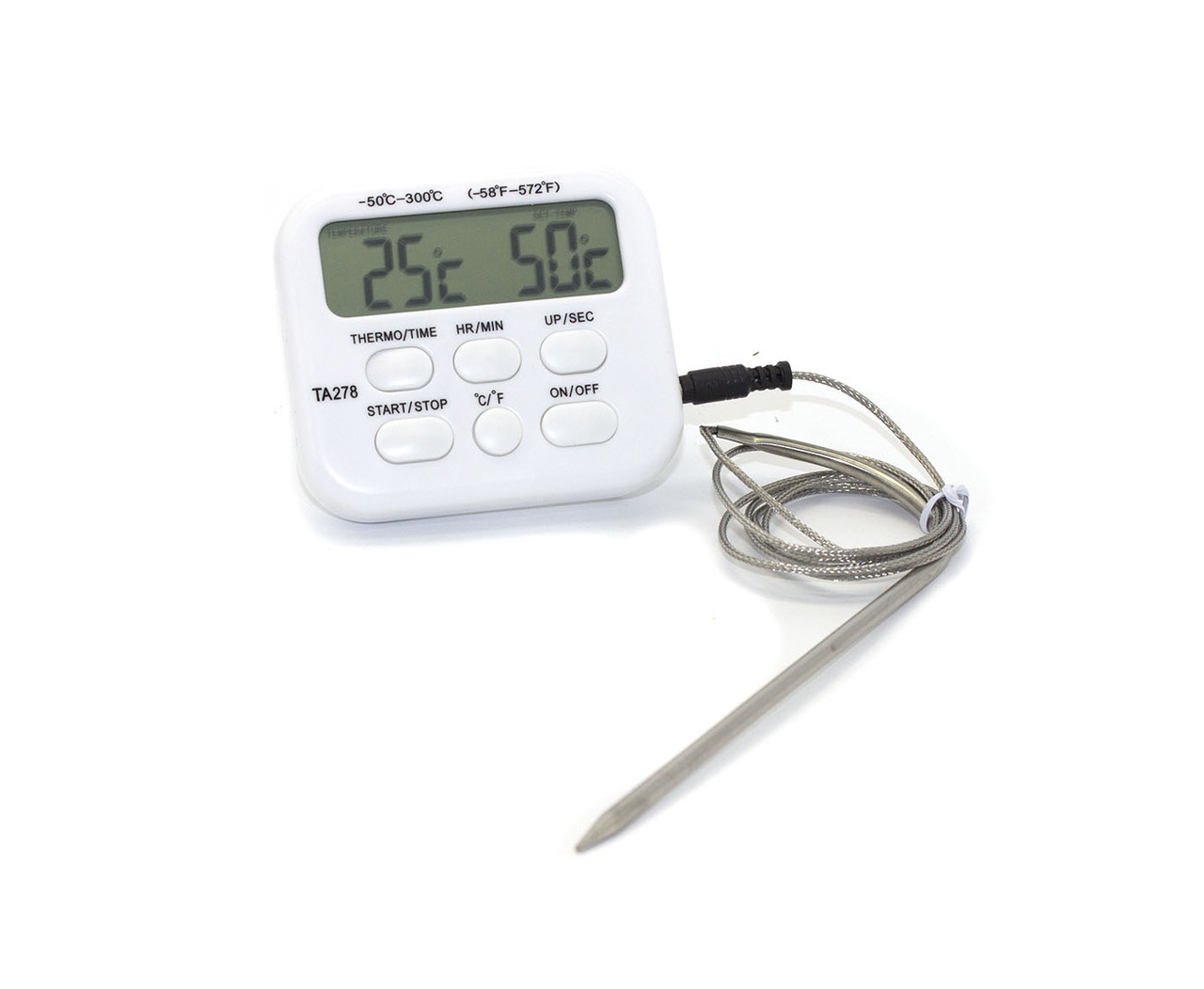 Цифровий термометр для кухні з виносним датчиком (щупом) -50 – 300 С. Таймер. ТА278