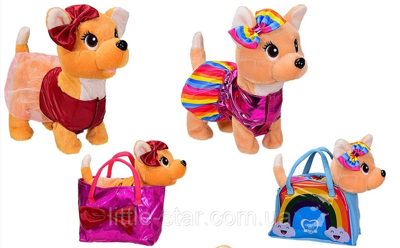 Інтерактивна собачка Кіккі 22 см, на повідку, в сумочці, ходить, гавкає, виляє хвостиком