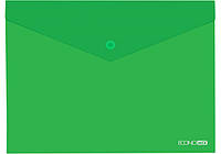 Папка-конверт A4 на кнопке прозрачная Economix, 180 мкн,зеленая E31301-04
