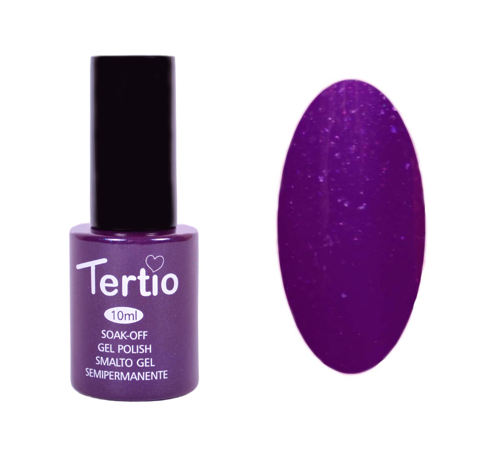 Гель-лак No176 Tertio, Фіолетовий із блискітками, фото 1