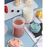 Портативна пляшка для напоїв Japanese 350 мл - рожева, фото 4