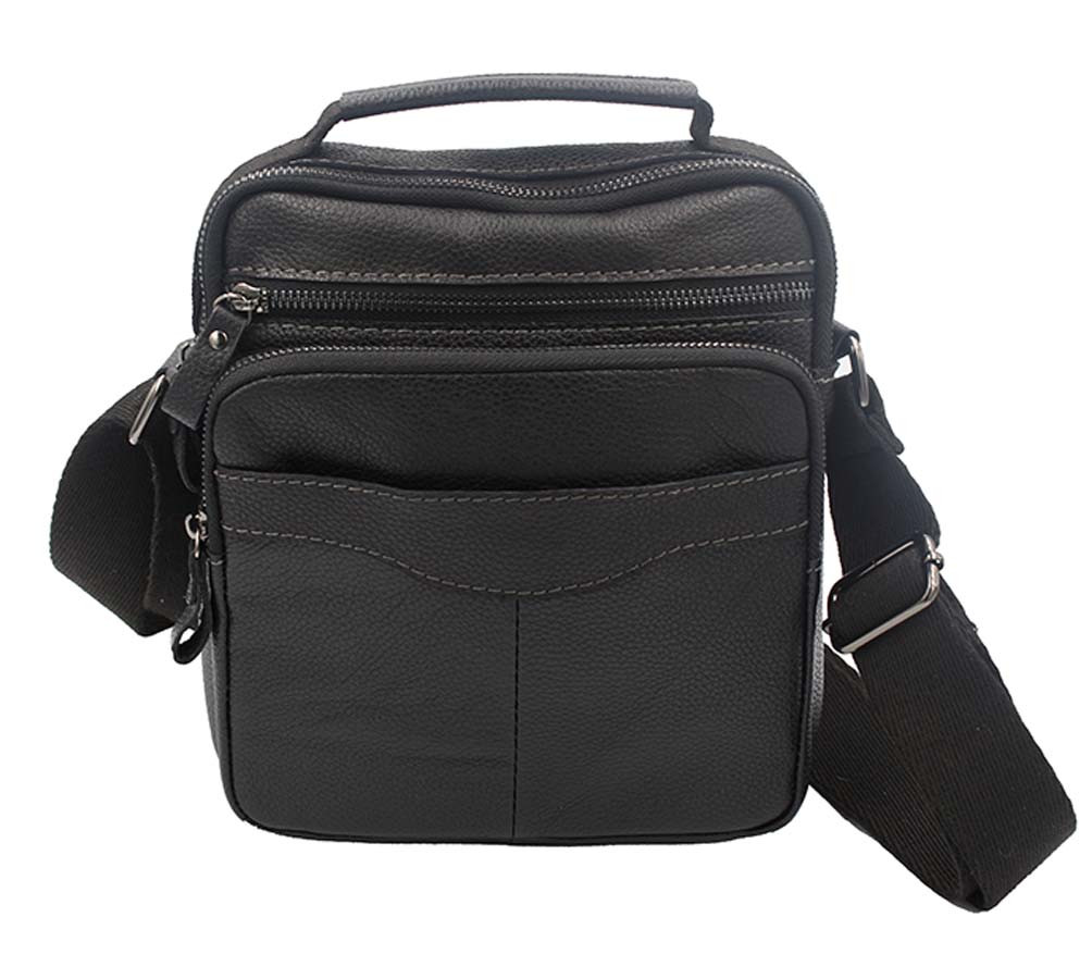 Чоловіча шкіряна сумка  9055-1 чорна