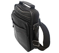 Чоловіча шкіряна сумка 9055-1 чорна, фото 2