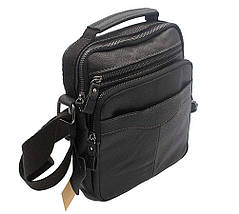 Чоловіча шкіряна сумка 9055-1 чорна, фото 3
