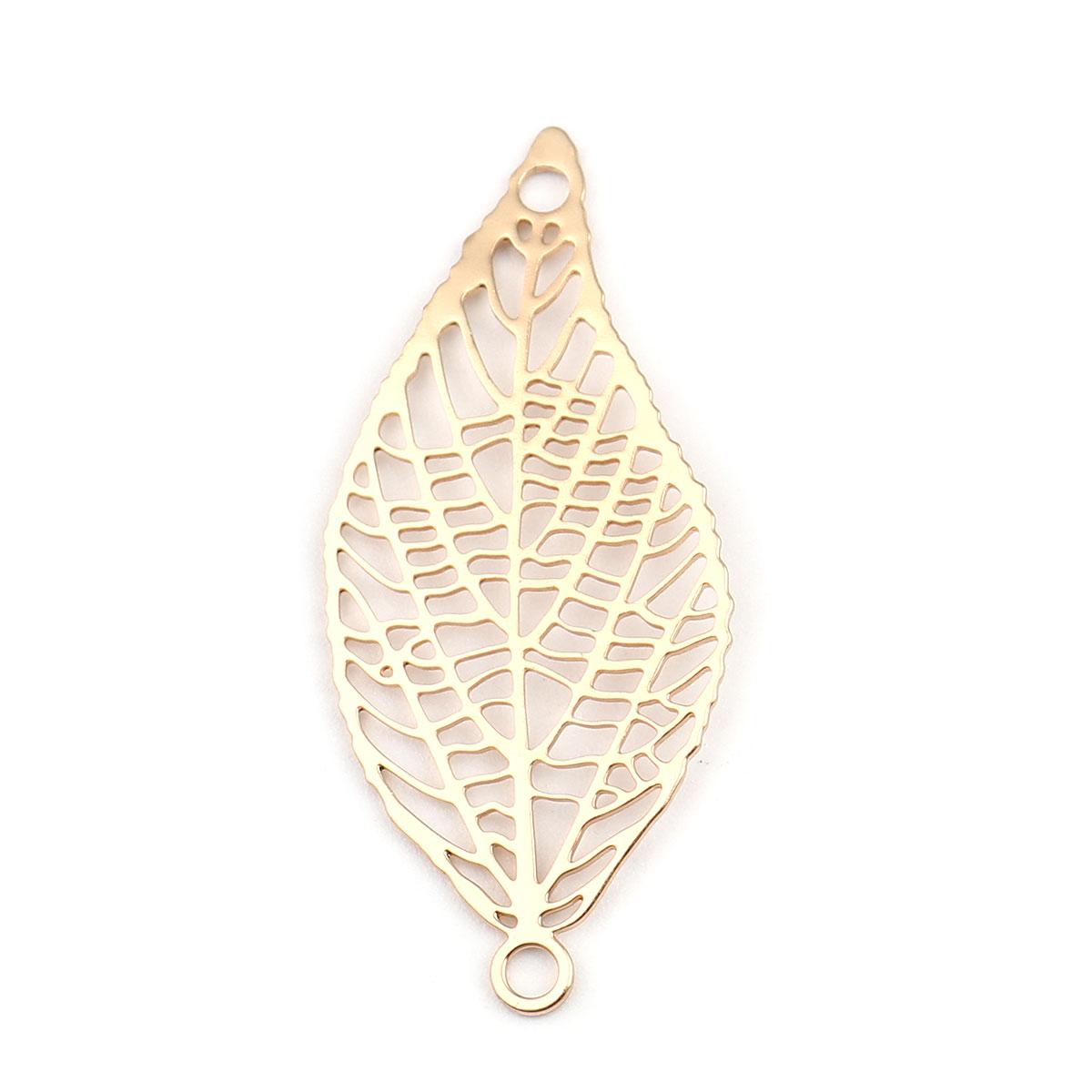Конектор Finding Гілка листочки Золотистий 36 мм x 16 мм