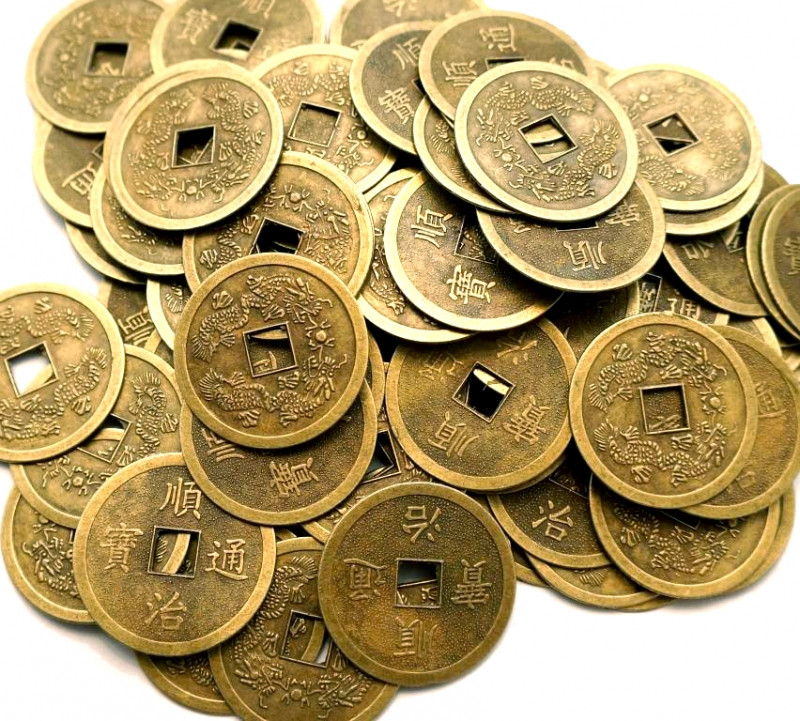 Монета фен-шуй метал під бронзу 10 штук (d = 3,7 см)