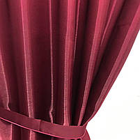 Комплект підшитих штор з монорея 150х270 см (2 шт) ALBO Бордовие (SH-F-7), фото 2