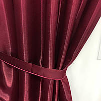 Комплект підшитих штор з монорея 150х270 см (2 шт) ALBO Бордовие (SH-F-7), фото 3