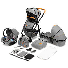 Універсальна коляска 3 в 1 Lionelo AMBER GREY STONE